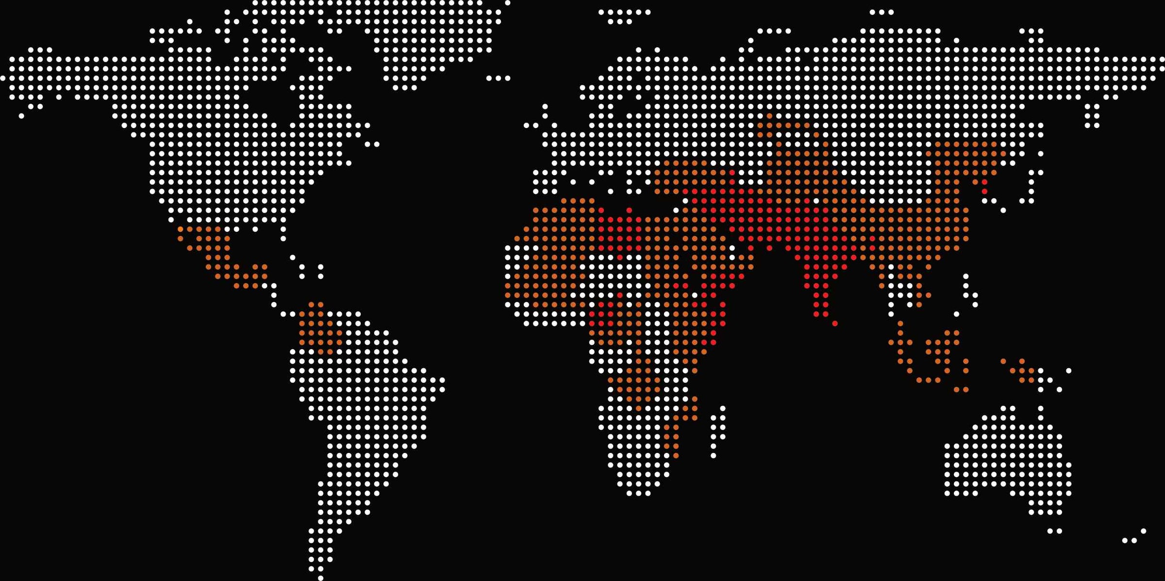 Abstrakte Weltkarte mit Visualisierung der weltweiten Christen Verfolgung.